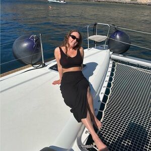 SHEIN Black Crop Top and Maxi Skirt Set